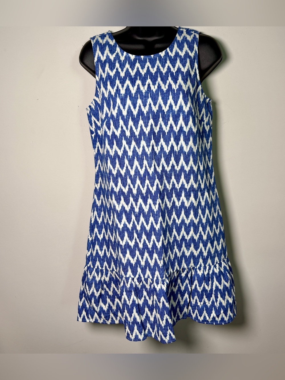 J. Crew | Dresses | Jcrew Linen Cotton Ikat Chevron Drop Waist Mini Dress Xs Preppy Coastal Resort